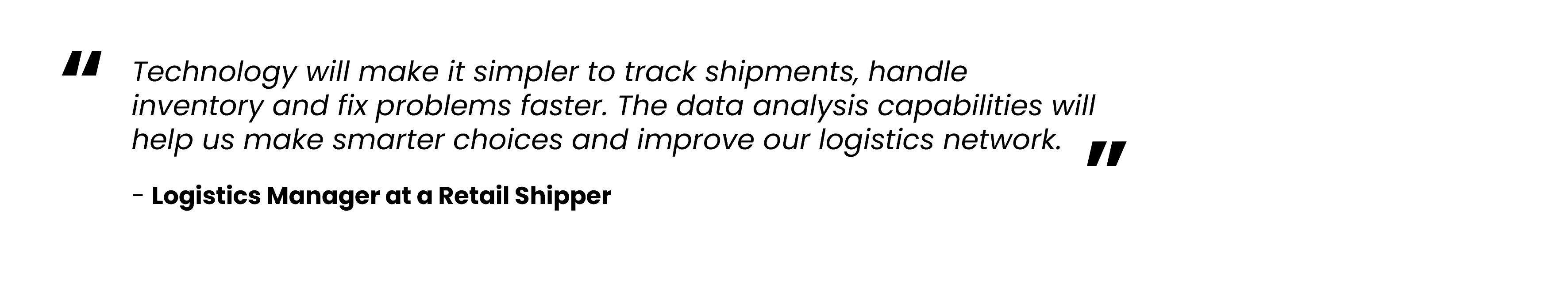 Pull quote of logistics pro about KPI management
