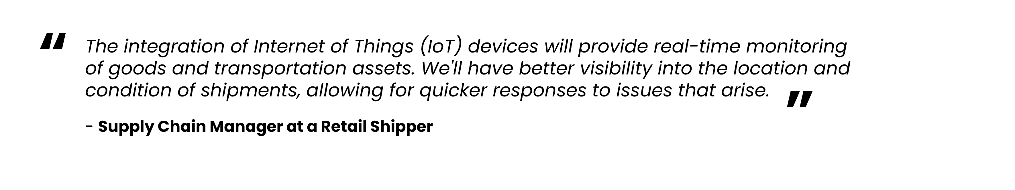 Pull quote of logistics pro about KPI management